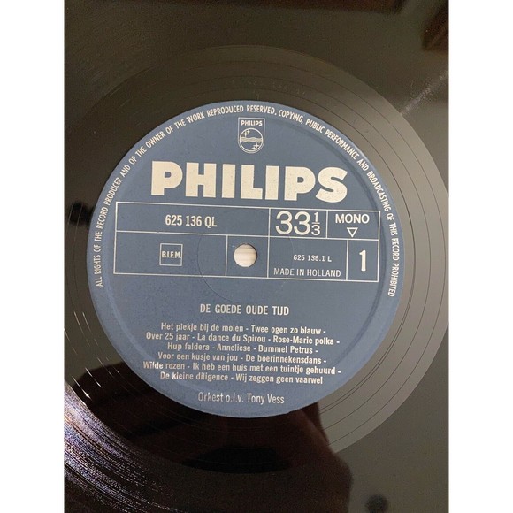 De Goede Oude Tijd LP Philips 625 136 Promo Record VG Tony Vess - Picture 5 of 7